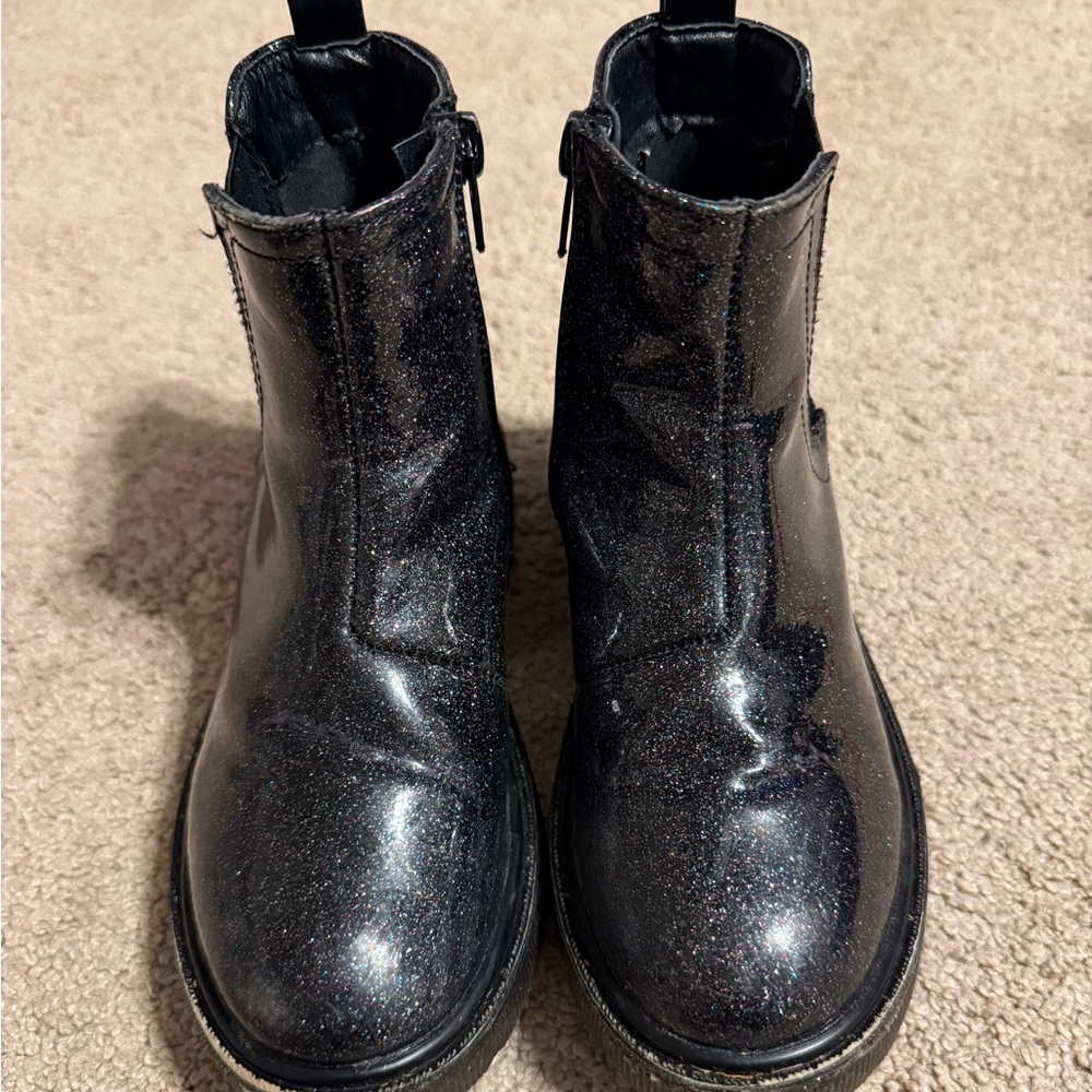 Steve Madden TCliche Chelsea toddler size 12 black sparkle boot